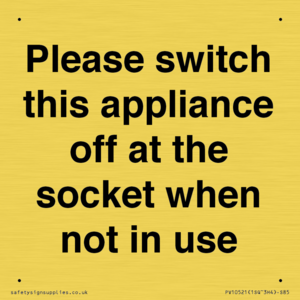 Please switch this appliance off at the socket when not in use